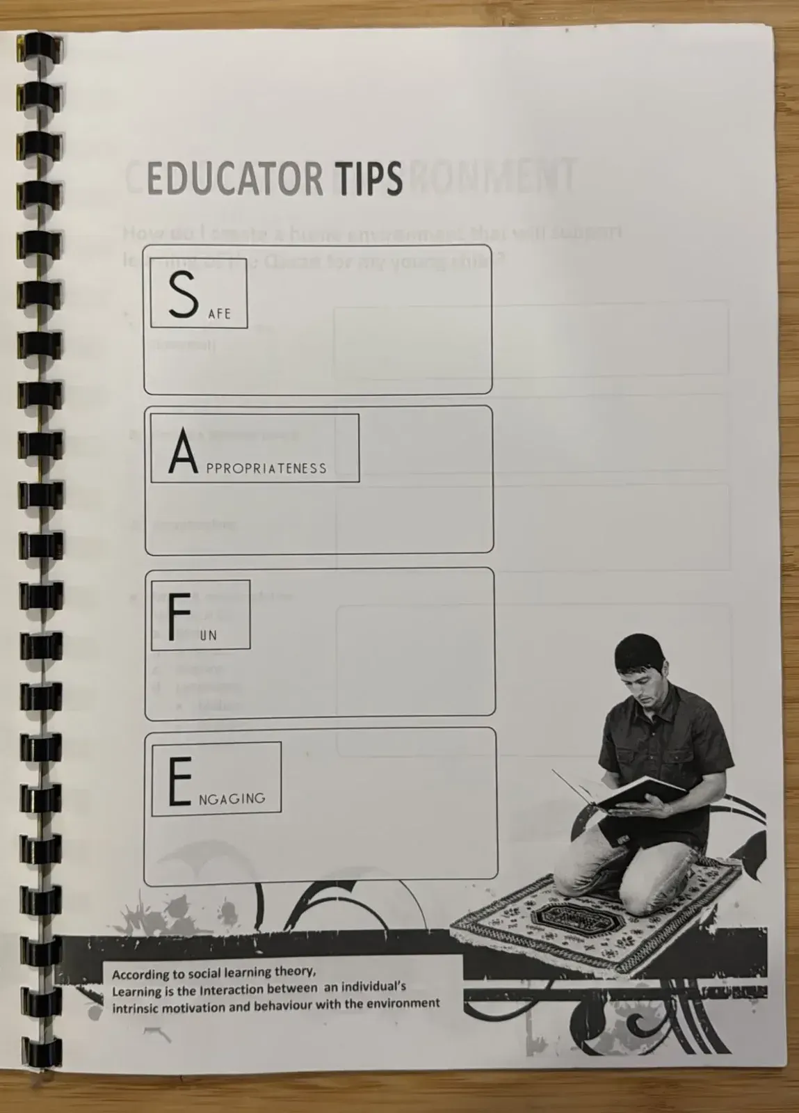 Educator Tips page with four boxes for Safe, Appropriateness, Fun and Engaging