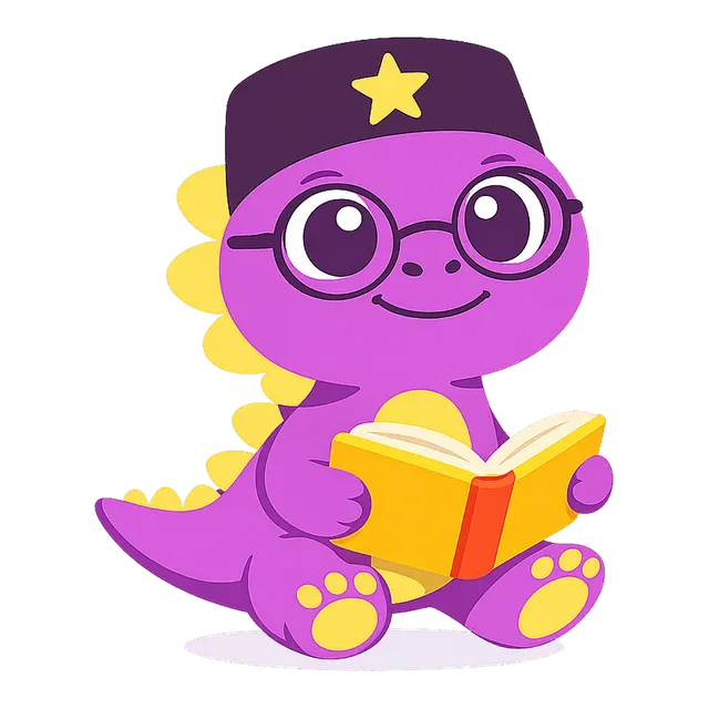 IqraSaurus dino with a book